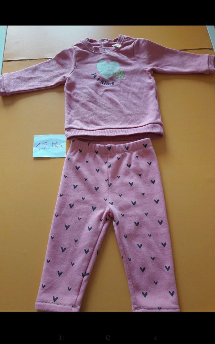 Ensemble fille douillet 12mois