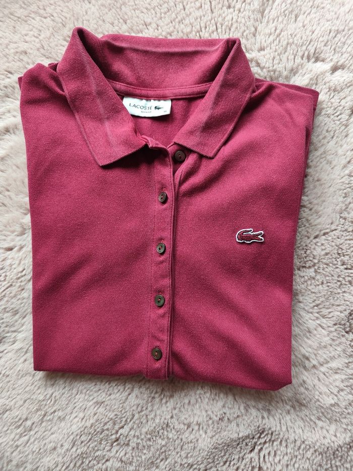Polo Lacoste violet bordeaux femme