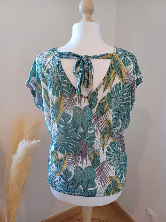 Blouse colorée avec imprimé feuilles Promod taille L 40 - photo numéro 7