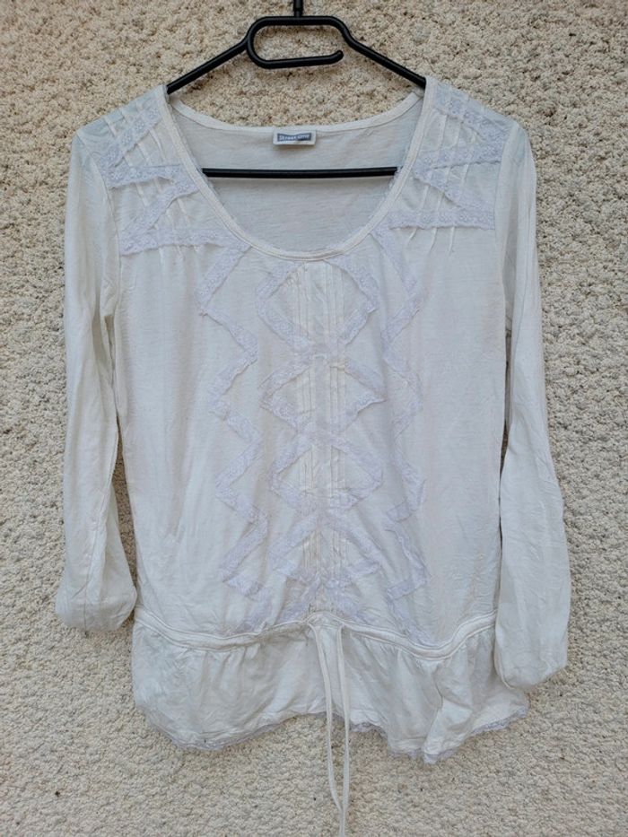 Très joli haut mosaïque vintage tendance ethnique chic élégant old money