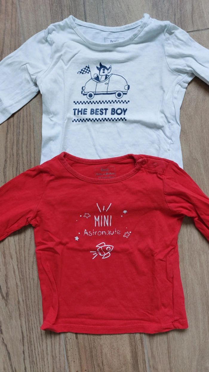 Lot 2 tee-shirt ML boite a malices garçon 24 mois - photo numéro 2