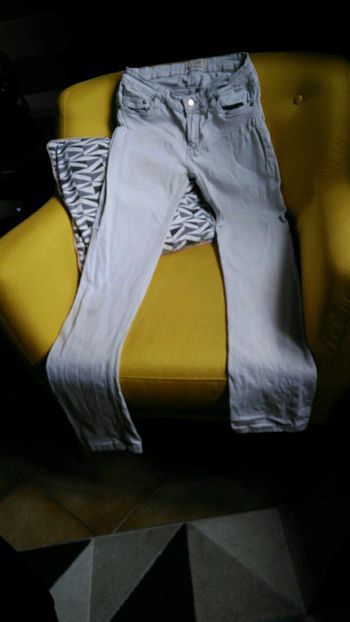 Pantalon jeans blanc cassé