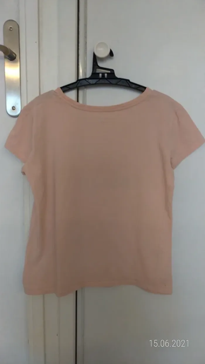 T-shirt manches courtes rose pâle / abricot - photo numéro 4