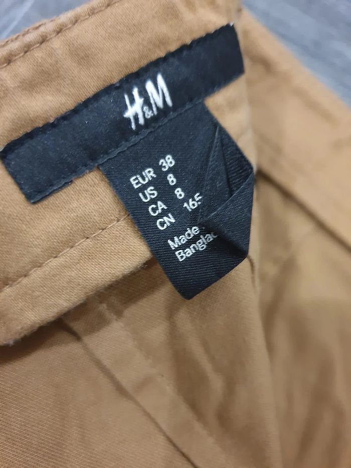 Jupe trapèze femme H&M T38 long 46cm marron clair - photo numéro 4