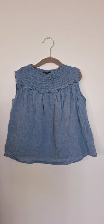 Blouse bleu en coton – Sisley – 6/7 ans