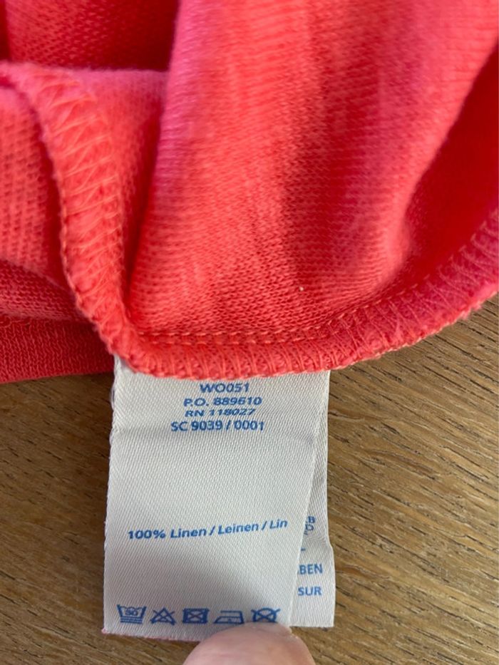 Top sans manches col bénitier lin corail Boden taille - photo numéro 10