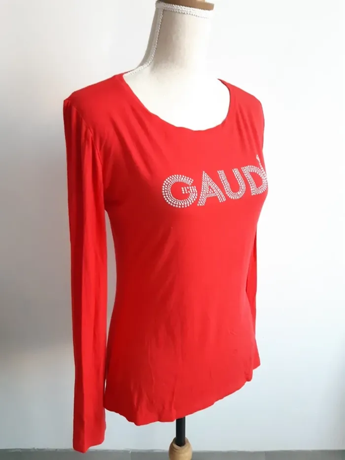 Tee shirt manches longues rouge GAUDI T36 - photo numéro 3