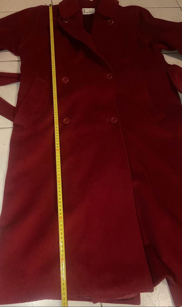 Manteau long »Fousk »rouge sombre - photo numéro 4