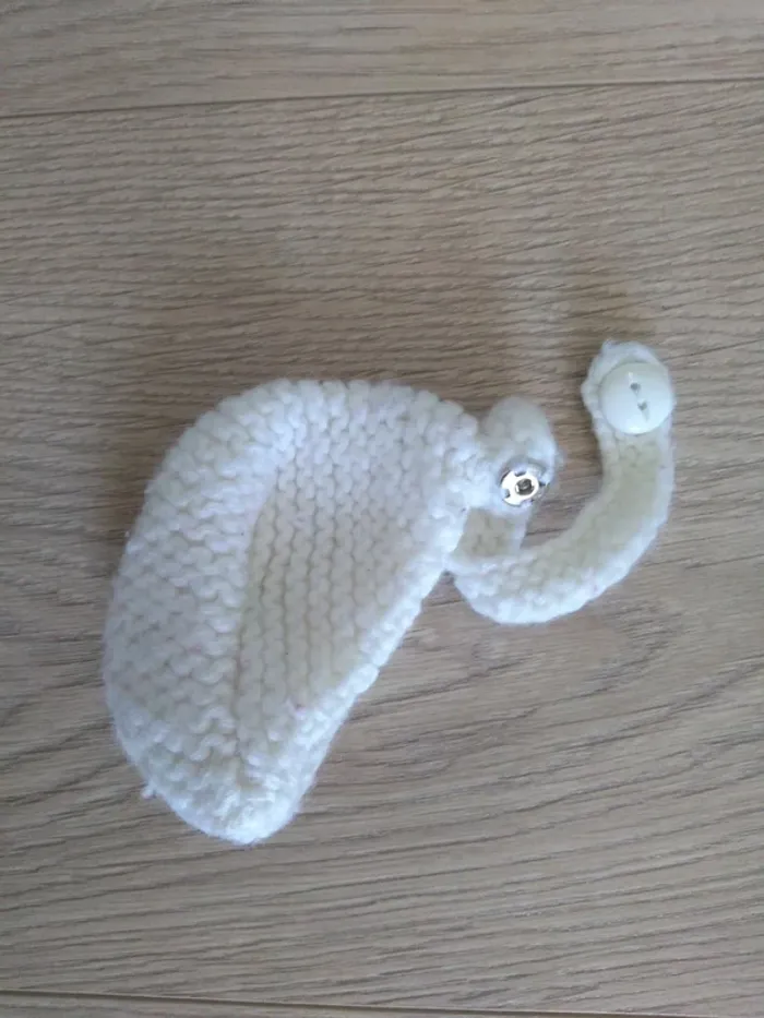 Chaussons blancs tricotés 0/3 mois - photo numéro 3