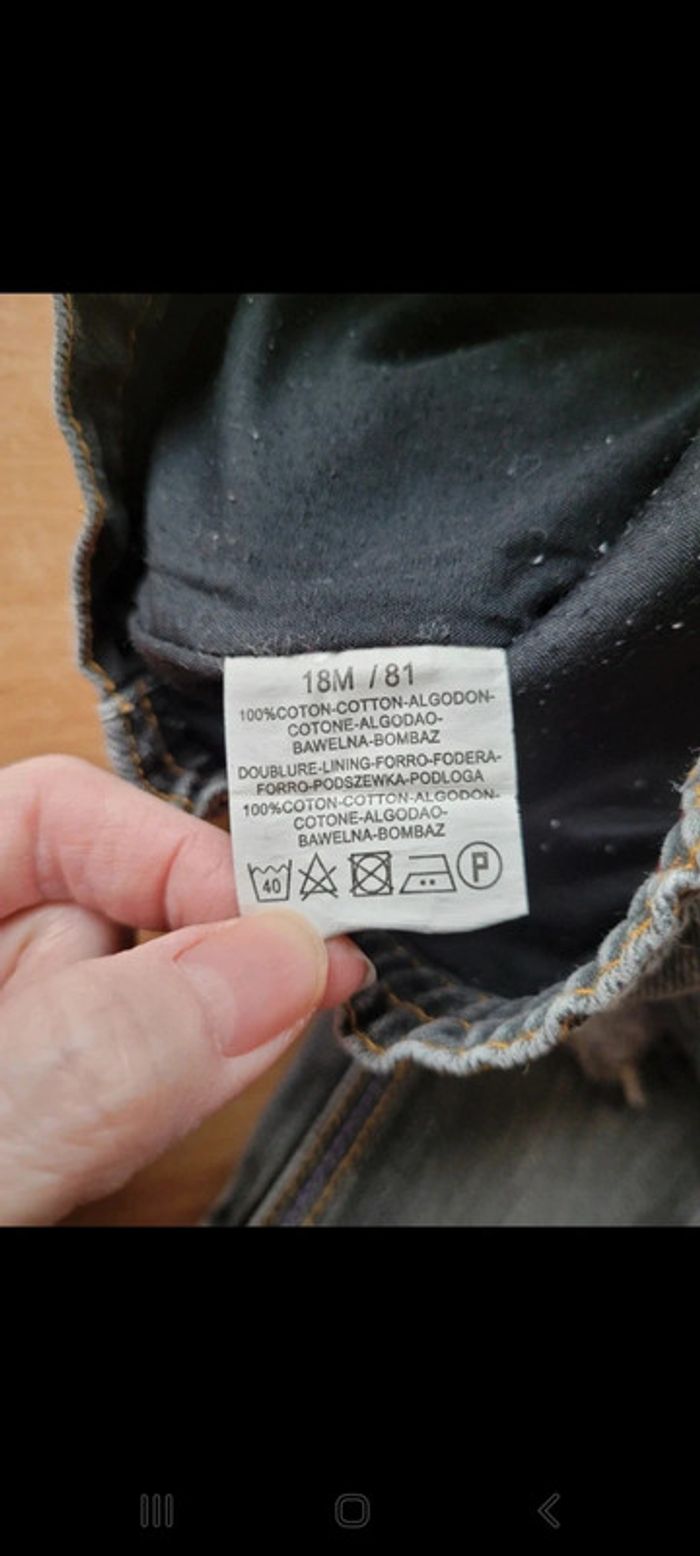 2 pantalons jeans chauds doublés 18 mois - photo numéro 10