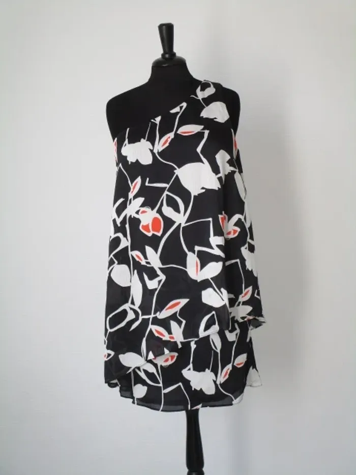 Robe noire à motifs Grain de Malice 36 NEUVE