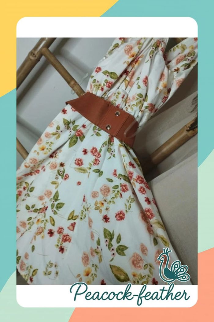 Robe blanche fleurie neuve TU - photo numéro 6