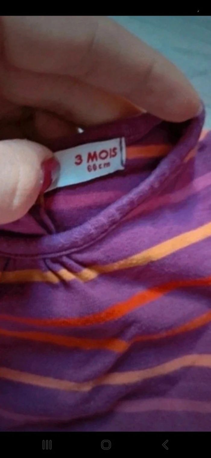 T-shirt à manches longues DPAM 3mois 60cm 👻 - photo numéro 3