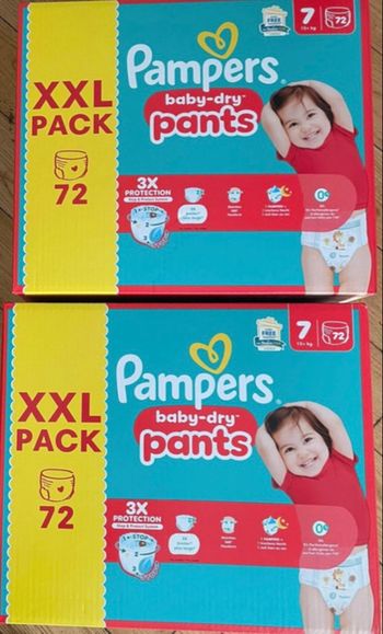 Lot de 2 cartons  de couches Pampers taille 7