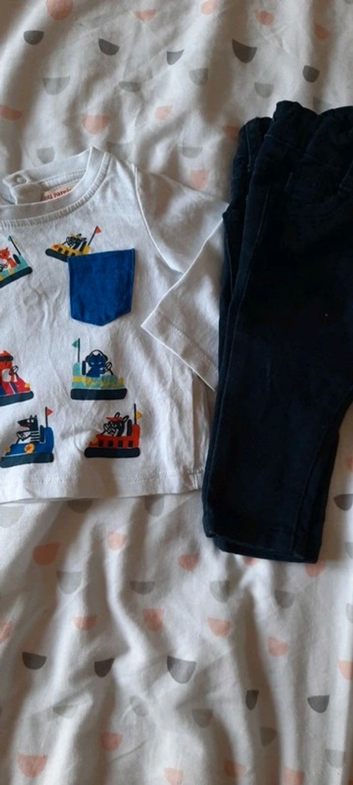 Ensemble tee-shirt et jean bleu marine DPAM 3M