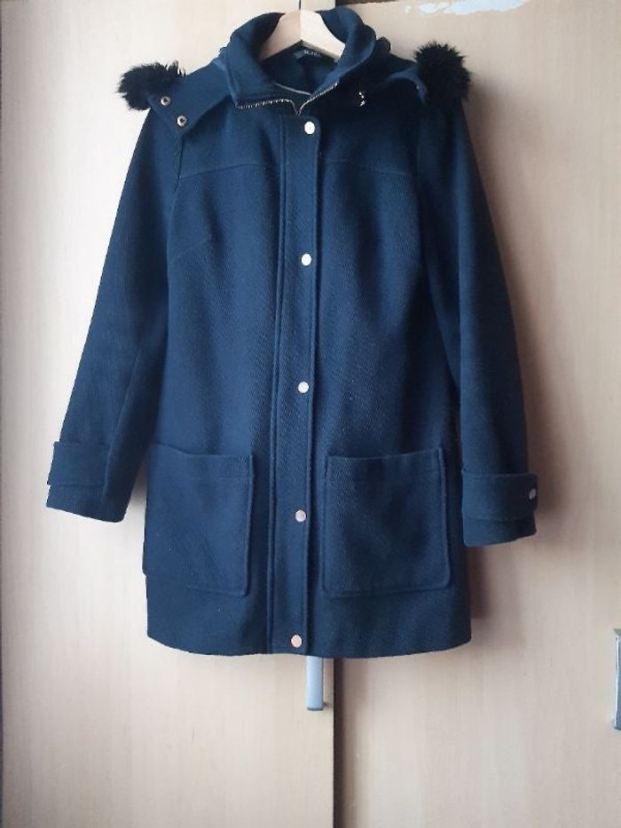 Manteau bleu marine avec capuche K.Zell