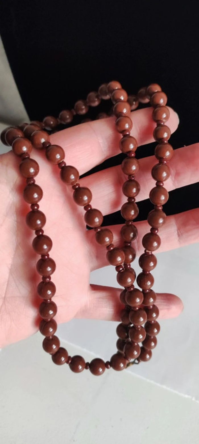 Collier de perles marron - photo numéro 3