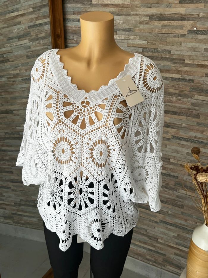 Top en crochet blanc - photo numéro 2