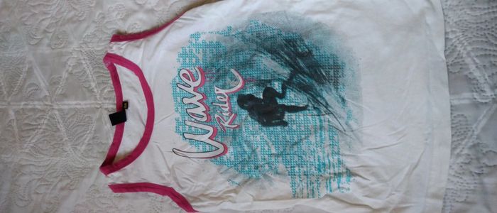 Débardeur estival thème surf blanc garçon 10 ans Bkl wear - photo numéro 4