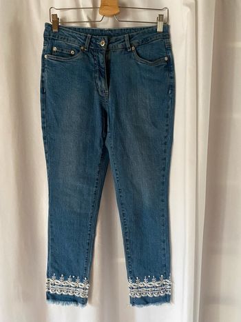 Jean 3/4 broderie et perles
