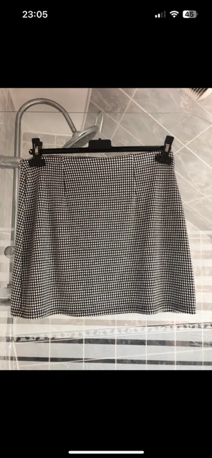 jupe pied de poule pull and bear femme - photo numéro 3