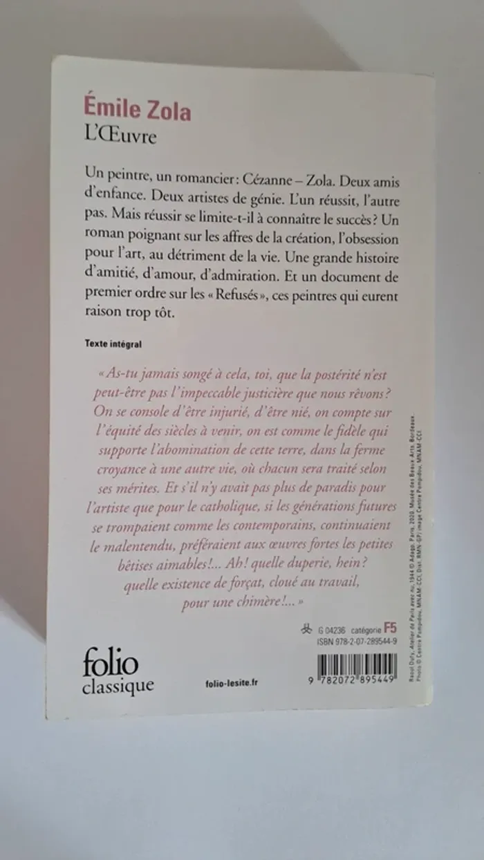 L'Œuvre Zola - Livre/ Zola / L'Oeuvre - photo numéro 2