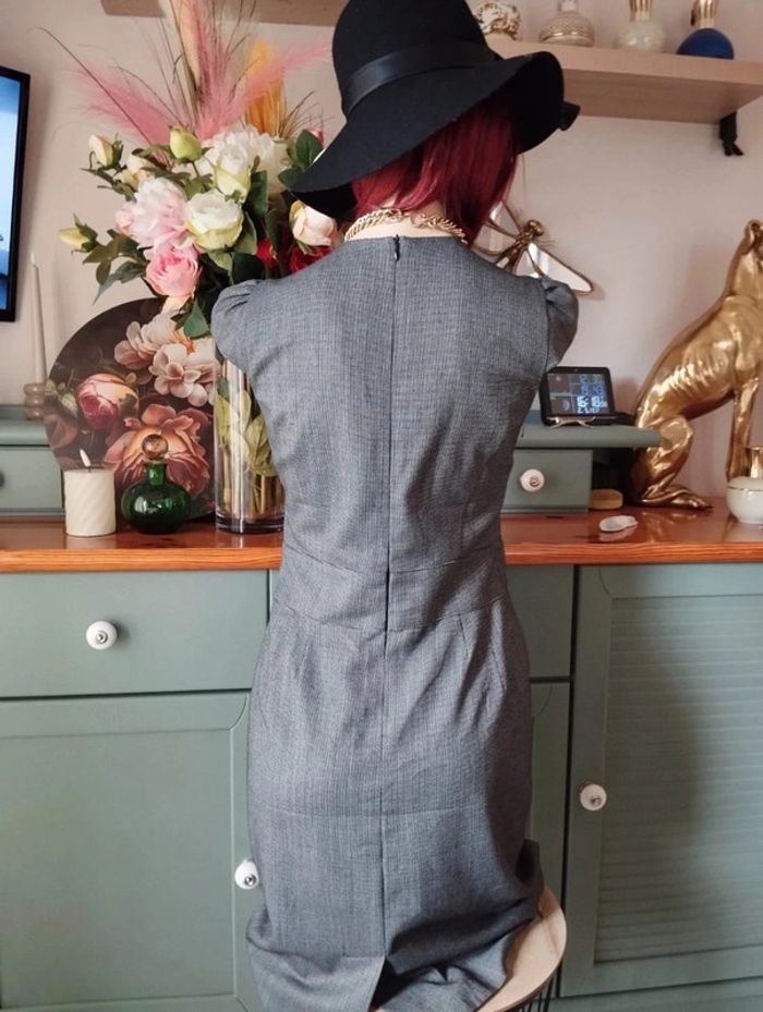 🌹Robe Graphique Vichy & Ruban Satin Caroll T36/38🌹 - photo numéro 7