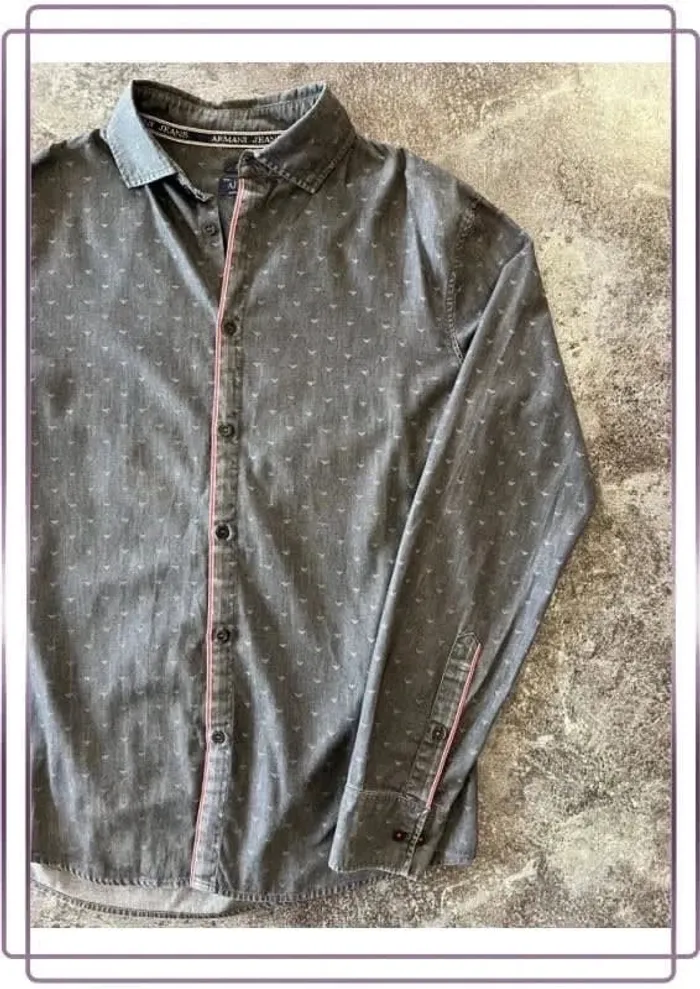 Chemise manches longues homme Armani taille L Slim fit Men shirt - Herrenhemd - Camicia uomo - photo numéro 2