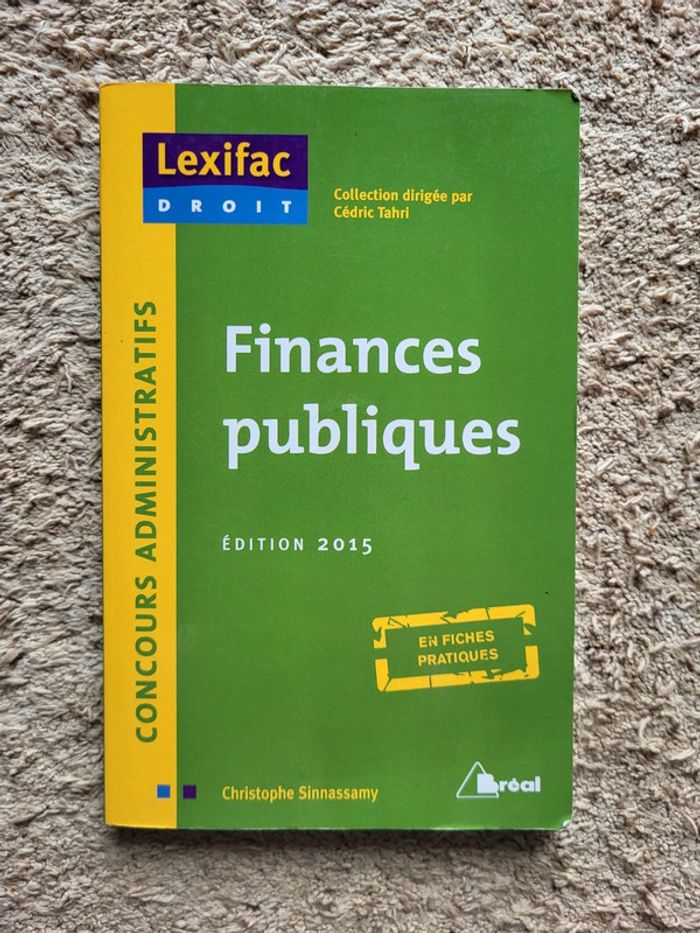 Livre pour préparation de concours administratifs "Finances publiques" Lexifac Droit