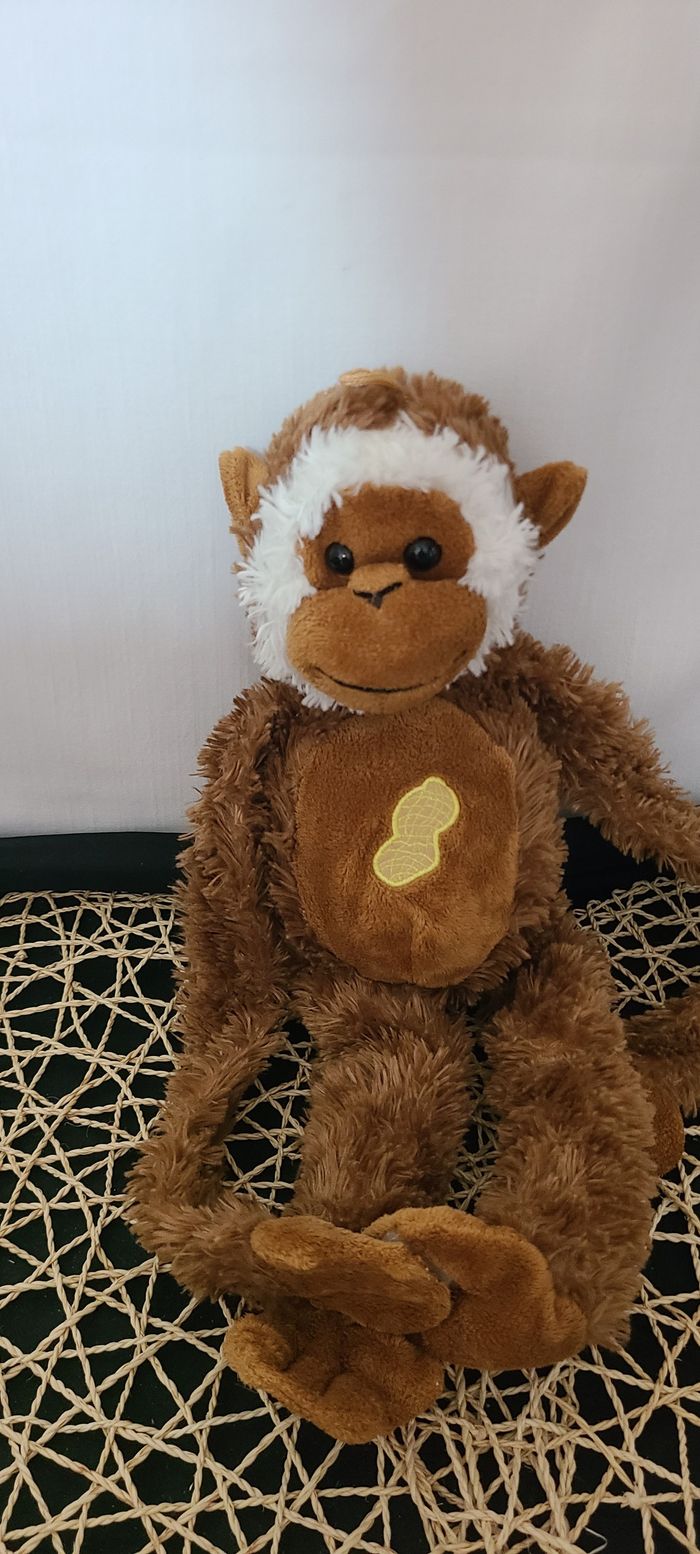 Peluche  singe GIPSY marron cacahuète 40 cm
