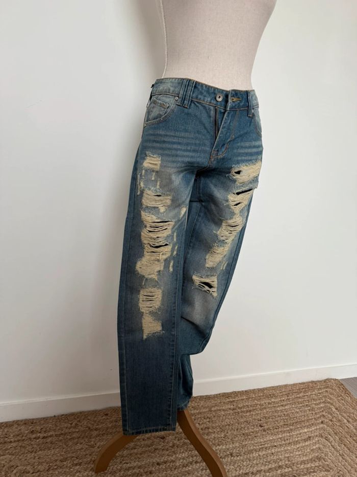 Jean boyfriend skinny destroy slim pantalon neuf Pants pantalones pantaloni Hosen Broek Calças denim - photo numéro 4