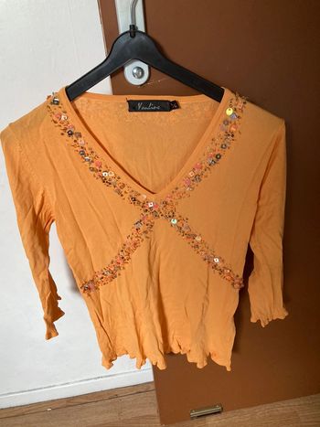 Haut manche 3/4 orange