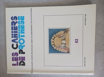les cahiers de prothese septembre 1988