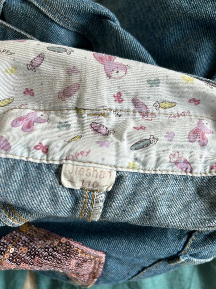 Salopette en jeans robe sequin écureuil effet usé joeshan 5 ans - photo numéro 7