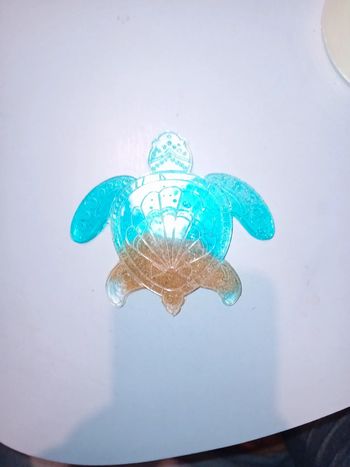Dessous de verre tortue résine epoxy et sable