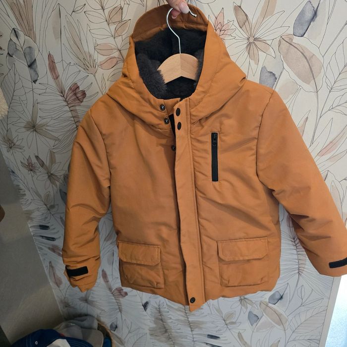 Parka veste fourrure mi-saison gemo 4 ans camel grise - photo numéro 5