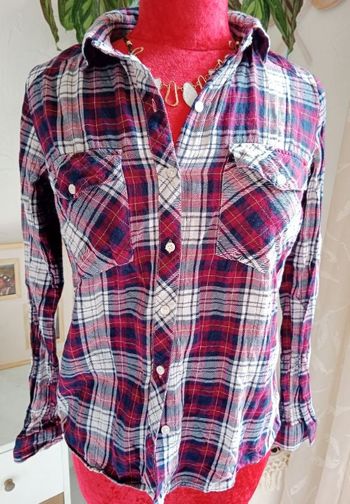 Chemise liquette Pimkie à carreaux rose et bleus - S/M