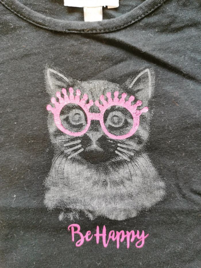 Lot 2 t shirts fille Absorba blanc/noir 100% coton - photo numéro 9