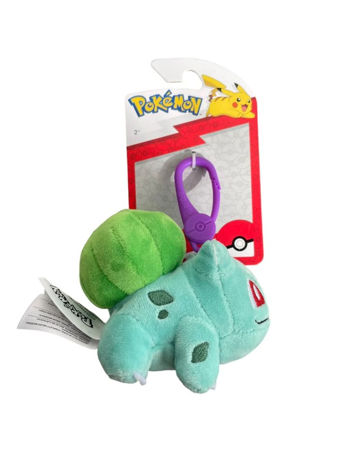Peluche Porte clés Pokémon Clip-on Plush Bulbizarre Jazwares neuf - photo numéro 3