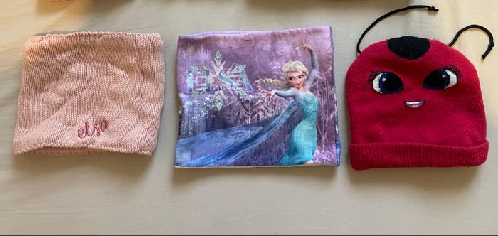 Lot hiver fille : 4 bonnets + 2 cache-cou - photo numéro 3