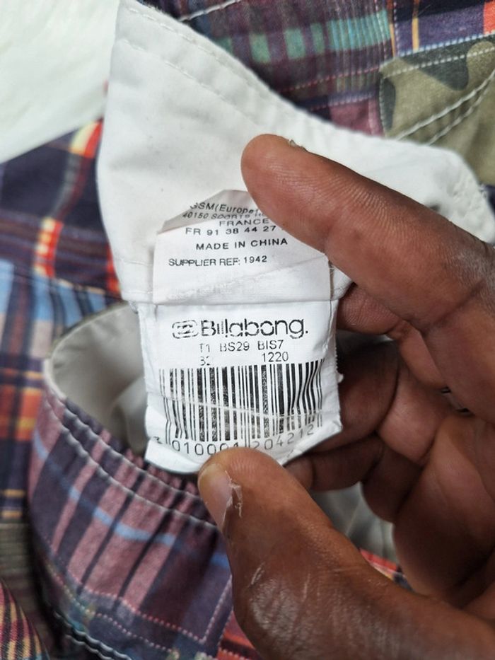 short de bain imprimé/brodé billabong - homme taille M - multicolore (518) - photo numéro 11