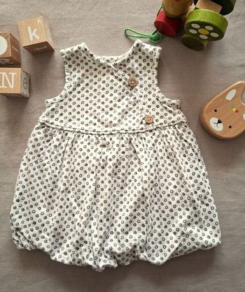 Robe orchestra bébé printemps été bretelles doublée créme blanc naissance 1 mois bio