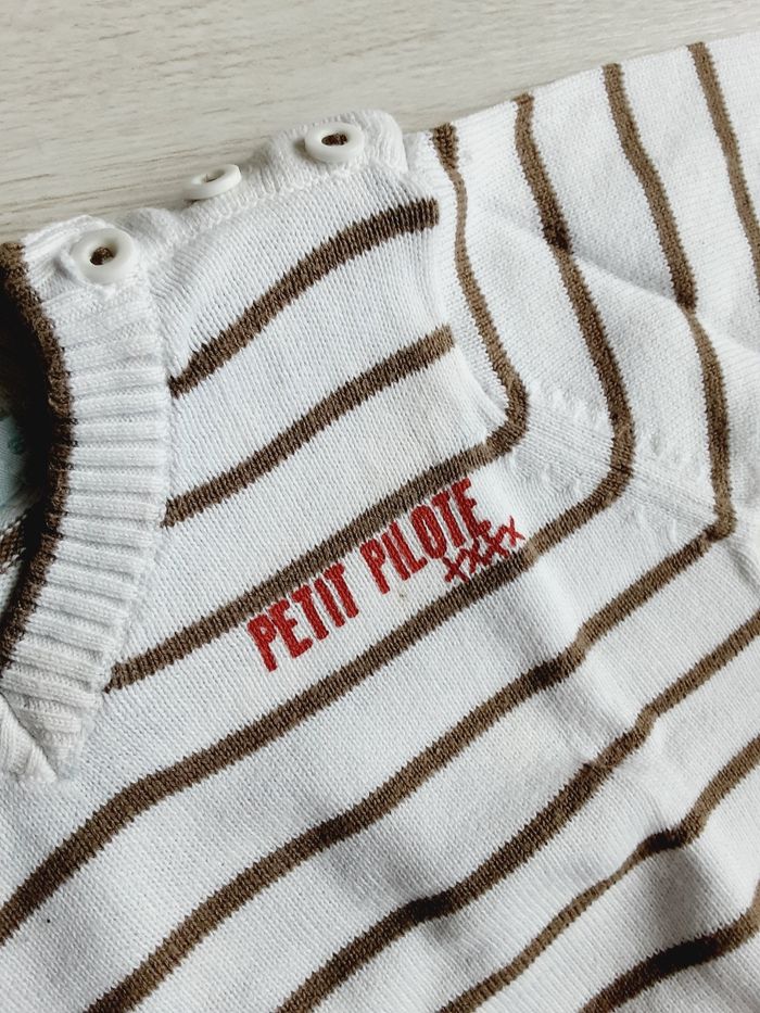Vêtement bébé garçon pull rayé Gémo 6 mois - photo numéro 2