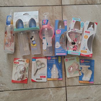 🍼 Kit biberons bébé NEUFS Tigex & NUK – Disney (Mickey, Minnie, Bambi…) – anti-colique – complet
