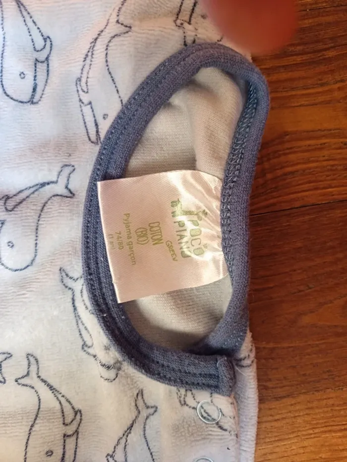 Pyjamas bébé garçon motif baleine - photo numéro 4