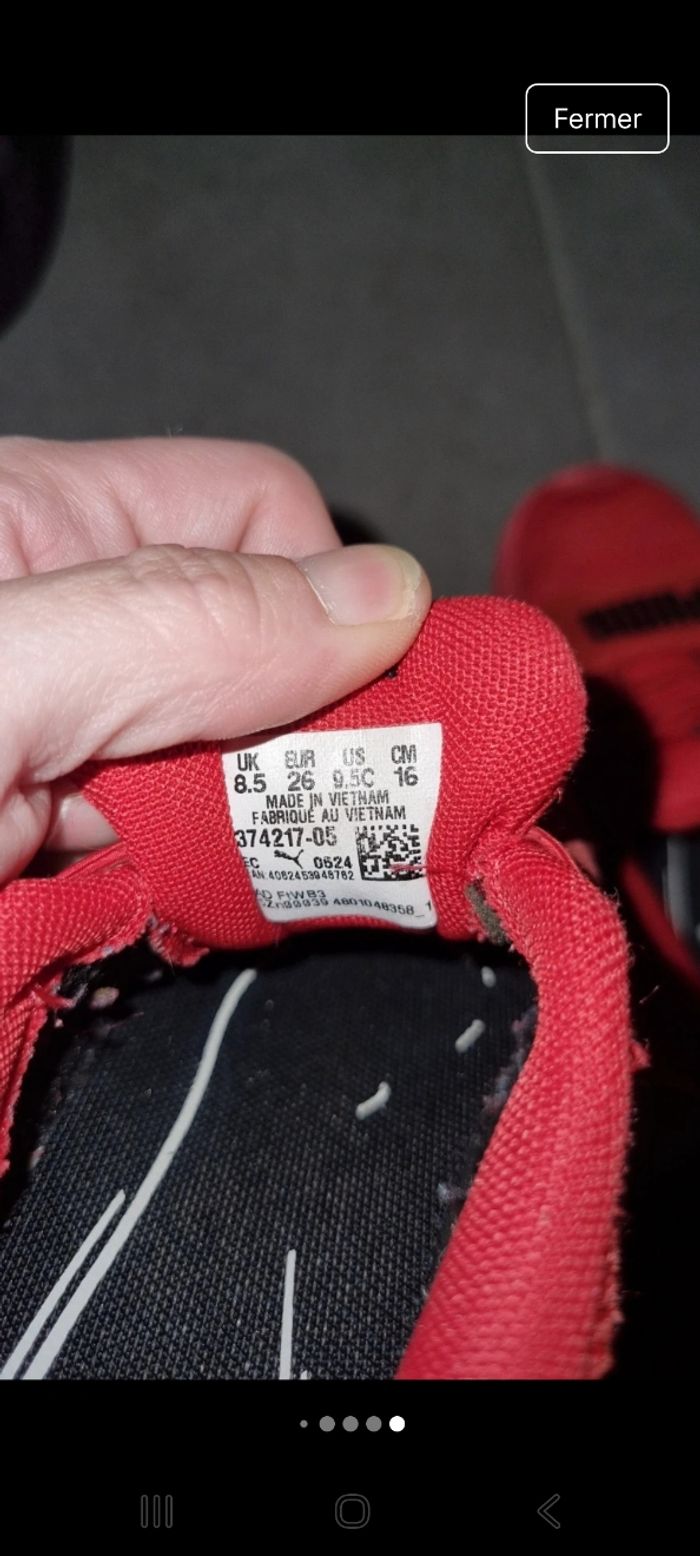 Basket puma taille 26 en bon état - photo numéro 9