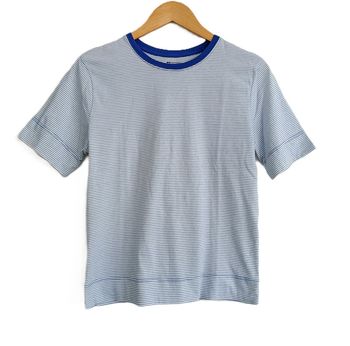 T shirt raye bleu et blanc. Camaieu. Coton bio. Taille S