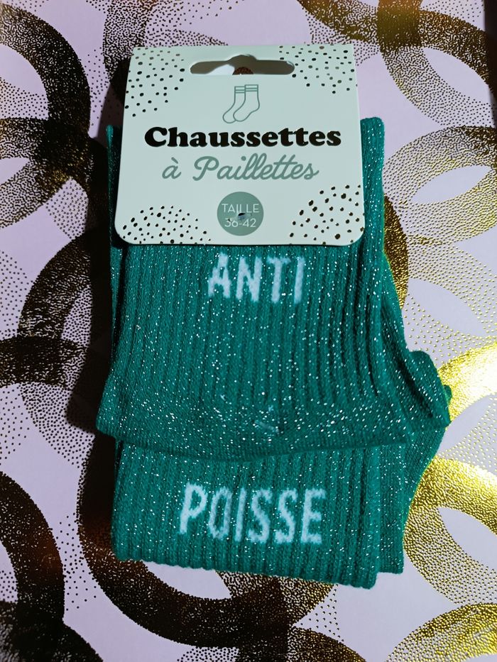Chaussettes à paillettes message - photo numéro 7