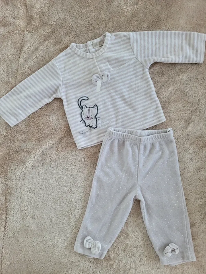 Ensemble bébé velours Picco Mini 6 mois
