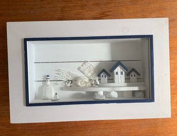 Joli cadre bleu et blanc thème marin